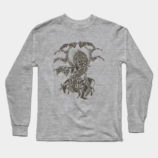 Lord Krishna playing flute Long Sleeve T-Shirt